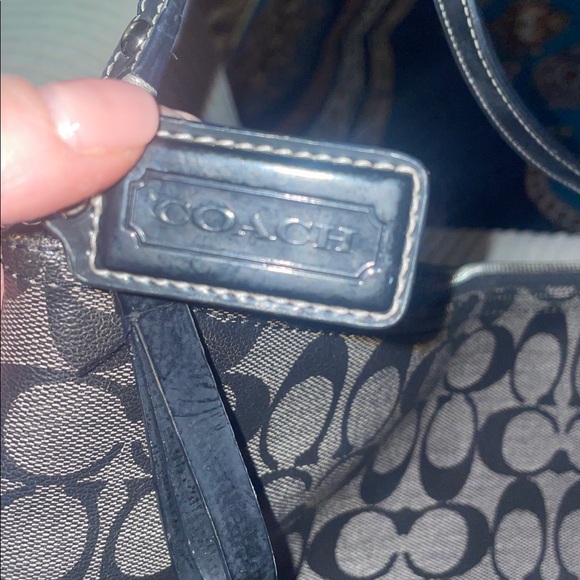 Coach Monogram Black and Gray Shoulder Bag - Picture 4 of 7